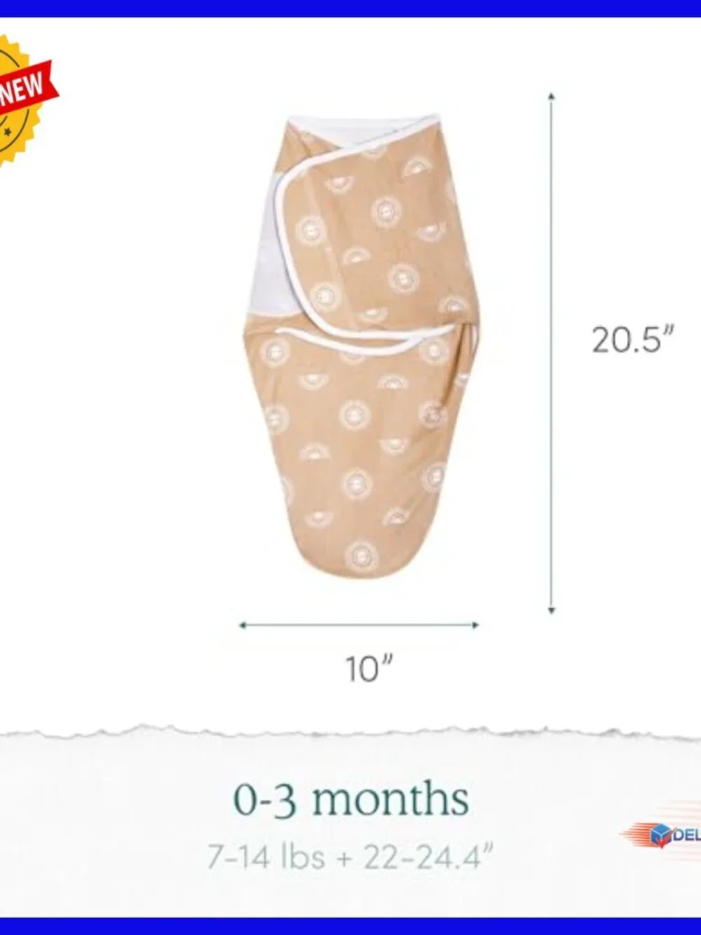 Cotton Knit Swaddle Blankets 3-Pack with Zipper for Easy Diaper Changes